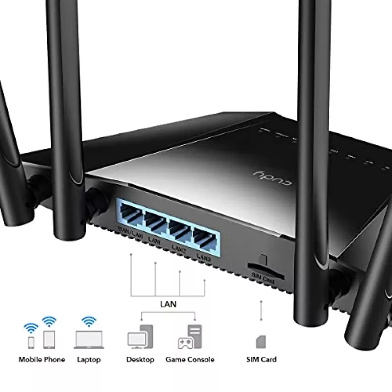 Cudy LT400 draadloze router Fast Ethernet singleband (2.4 GHz) 4G zwart