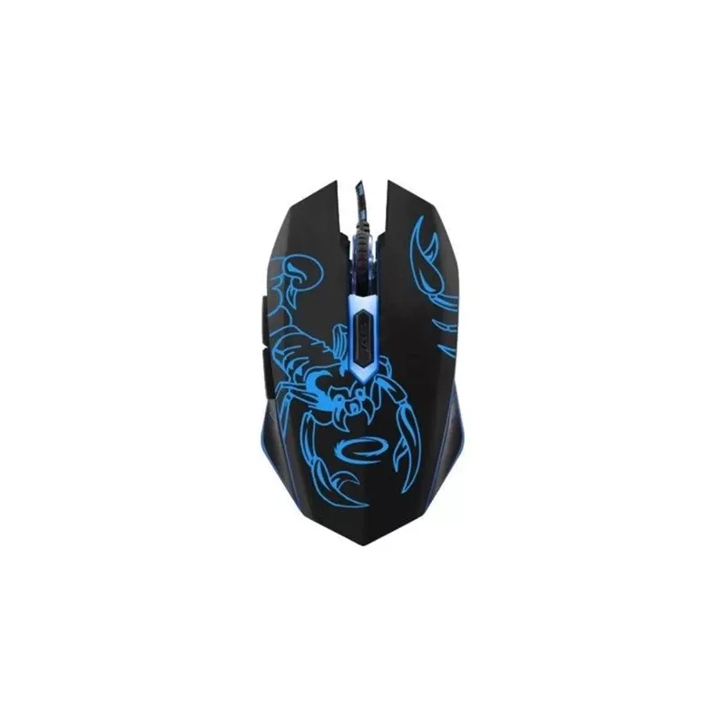 Esperanza MX203 SCORPIO - muis - USB - blauw - muis - optisch - 6 knoppen - zwart