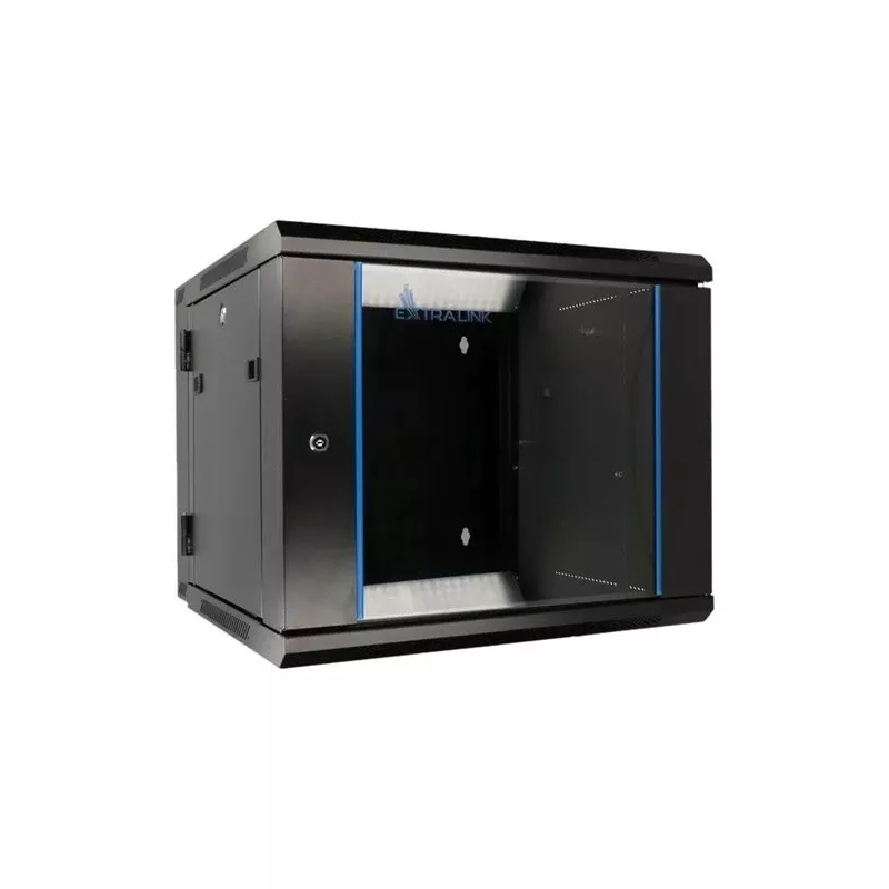 Extralink Rackmount-behuizing 6U 600x600 AZH zwart wandgemonteerd, kantelbaar