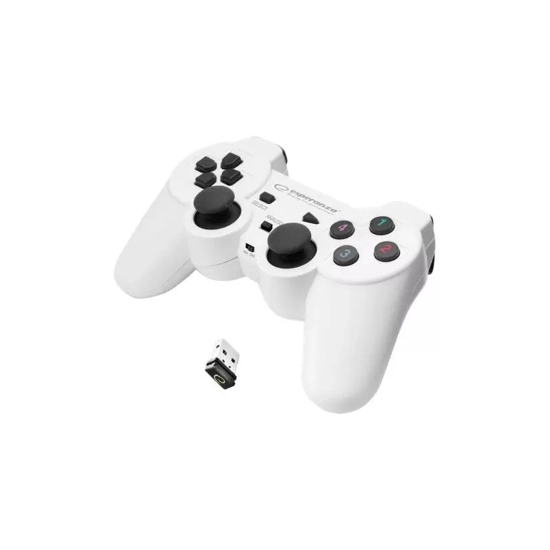 Esperanza EGG108W gaming-controller zwart, wit RF gamepad analoog / digitaal pc, PlayStation 3