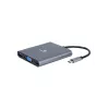 Gembird A-CM-COMBO6-01 USB-C 6-in-1 multipoortadapter, USB 3.1 Gen 1, HDMI 4K, VGA, PD 60 W, SD/microSD-kaartlezer, 3,5 mm audio, grijs