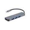 USB-C-laptopdock GEMBIRD A-CM-COMBO2-01 — USB 3.2 Gen 1 Type-C, 3× USB-A, 1× HDMI, grijs