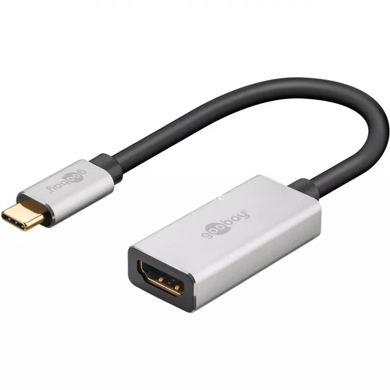 Wentronic 60194 Video-kabel-adapter 0,15 m USB Type-C HDMI Zwart - Zilver (60194)