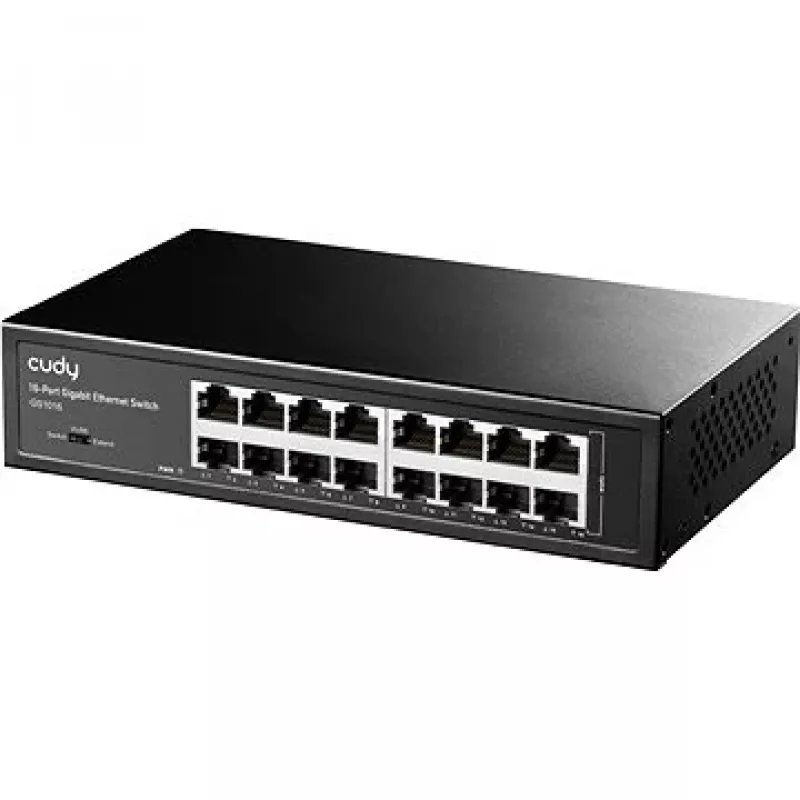 Netwerk-switch Cudy GS1016 — 16-poorts Gigabit Ethernet (10/100/1000), 32 Gbit/s switching, rackmontage, AC-gevoed