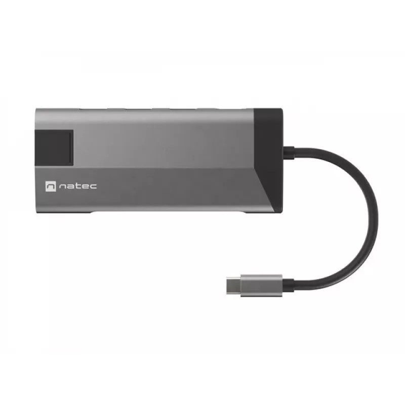 NATEC Fowler Plus USB Type-C zwart grijs MicroSD SD hub
