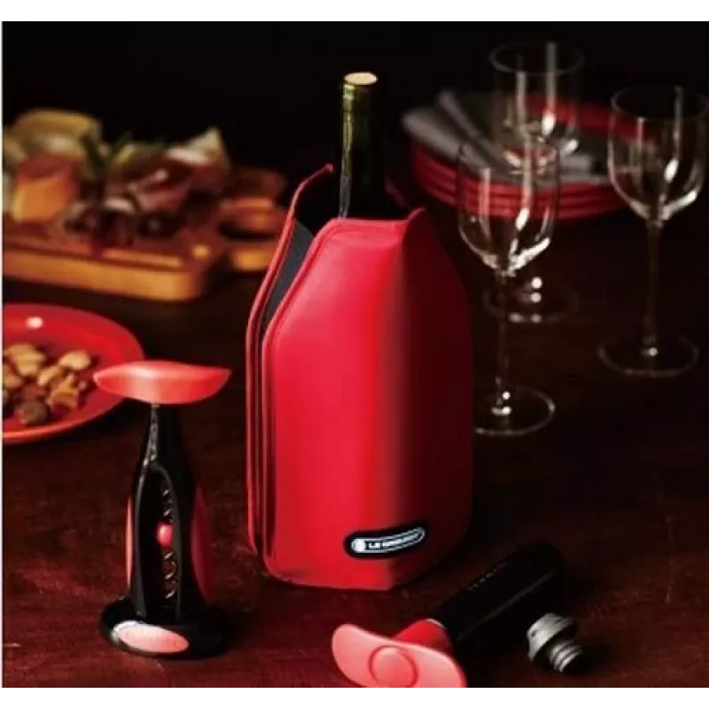 Le Creuset wijnfleskoelhouder - rood
