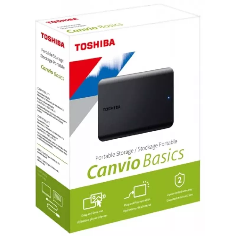 Externe harde schijf Toshiba 2 TB USB 2.0/3.2 Canvio Basics