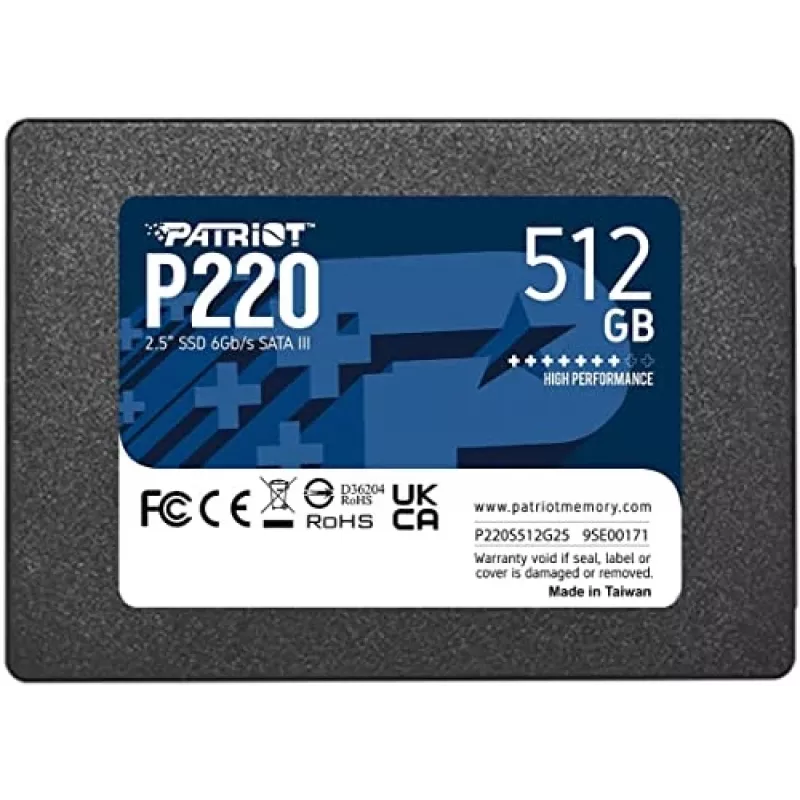 Patriot Memory P220 512 GB SSD, 2,5″, SATA III (P220S512G25)