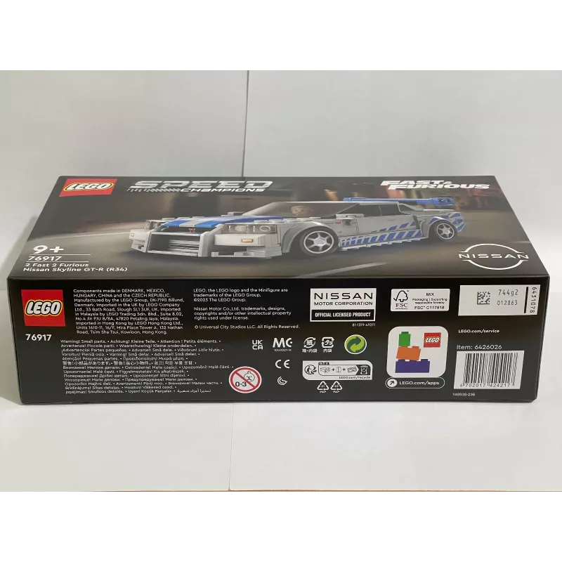 LEGO 76917 Speed Champions 2 Fast 2 Furious Nissan Skyline GT-R (R34) speelgoedauto