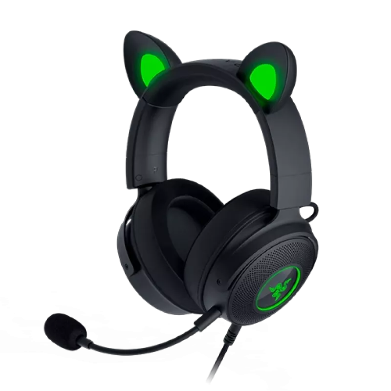 Razer Kraken V2 Pro Kitty Edition – bedrade over-ear gaming-headset, zwart