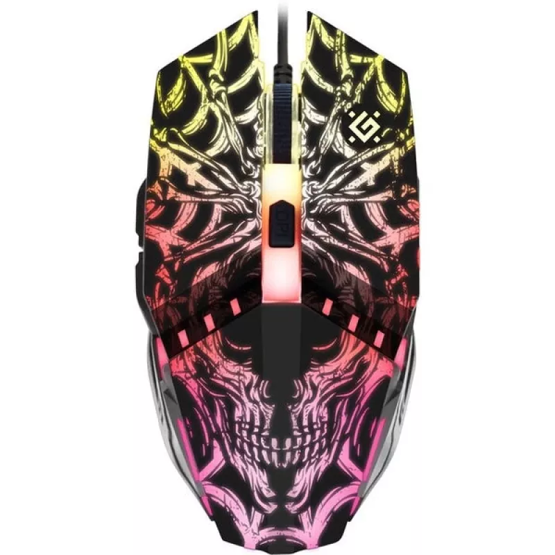 Defender PROTOTYPE GM-670L gamingmuis, optisch, 2400 DPI, bedraad USB, ambidextrous, verlicht, zwart