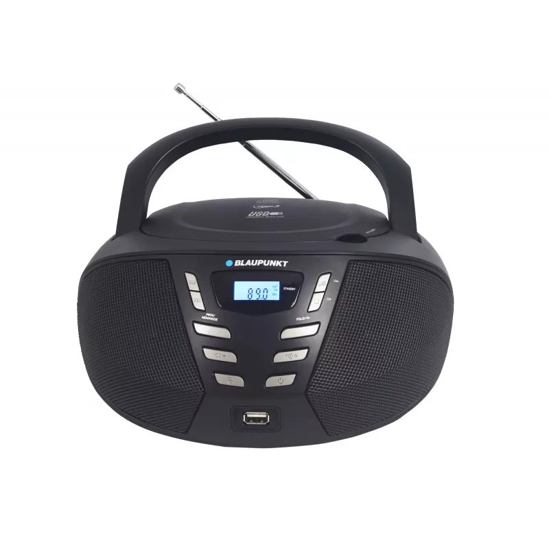 Blaupunkt BB7BK draagbare cd-speler boombox, FM PLL-radio, CD/MP3, USB, AUX, 2,4 W, zwart