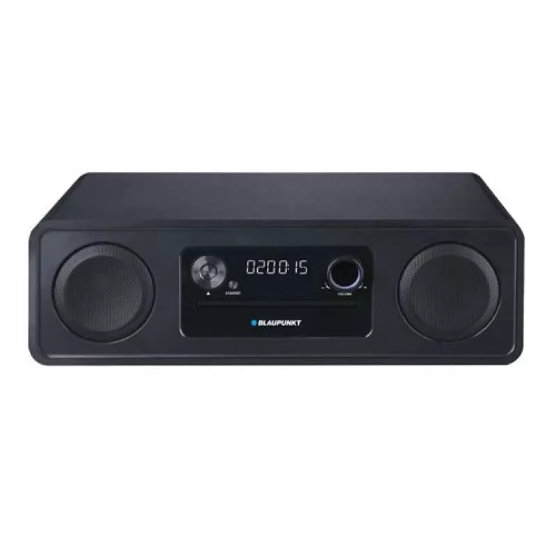 Blaupunkt MS20BK micro-hifisysteem, Bluetooth, CD/CD-RW/MP3/WMA, FM-radio, USB, AUX, klok/wekker, 120 W, zwart