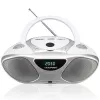 CD-recorder BLAUPUNKT BB14WH — CD-recorder met MP3-weergave, USB, LCD, klok, 2x1 W luidspreker, zilver/wit