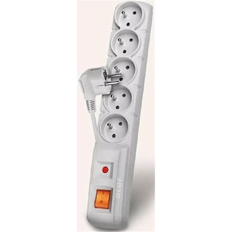 Stekkerdoos met schakelaar: 5 stopcontacten, 5 m kabel, zwart