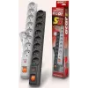 Stekkerdoos met schakelaar: 8 stopcontacten, kabel 1,5 m, zwart
