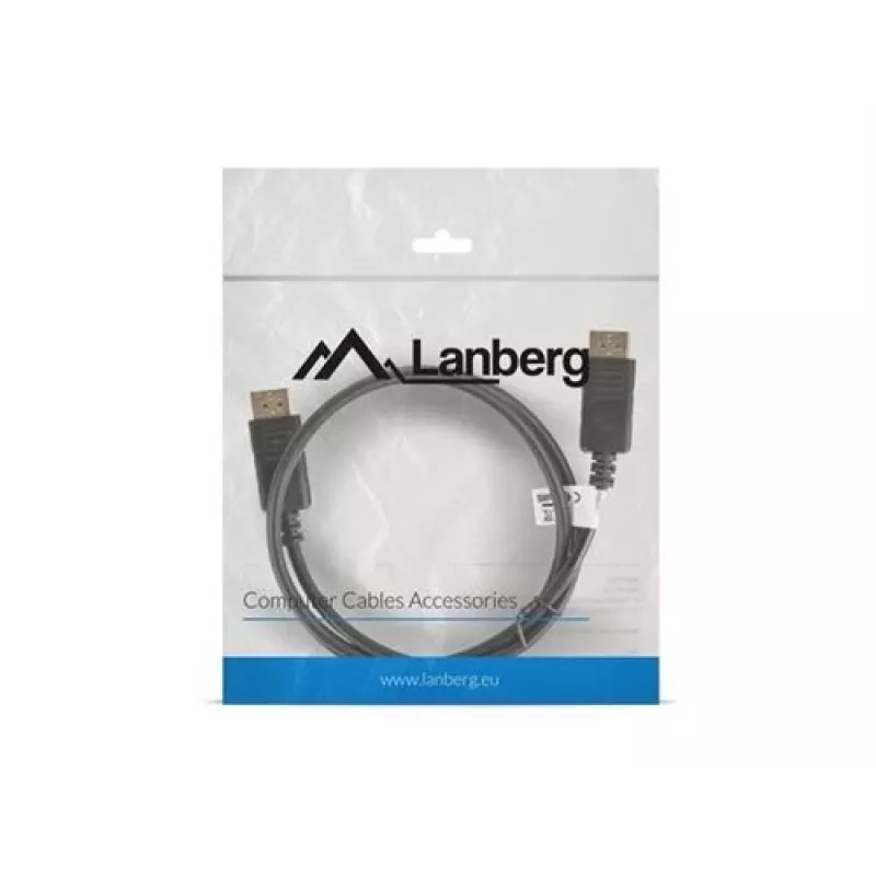 Lanberg DisplayPort-kabel 19 pin V1.2 4K, 1M | CA-DPDP-10CC-0010-BK | DisplayPort naar DisplayPort