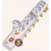Acar P7 stekkerdoos met overspanningsbeveiliging, 7 contacten, 3 m, zwart