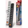 Acar S10 stekkerdoos met overspanningsbeveiliging, 10 contacten, 1,5 m, zwart
