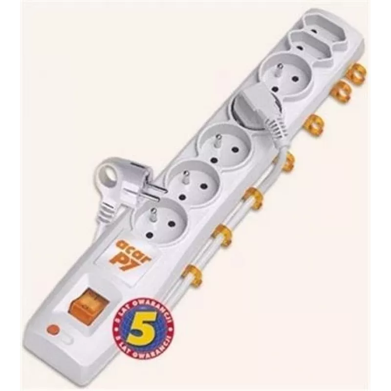 ACAR P7 stekkerdoos 1,5 m 7 AC-stopcontacten binnen zwart