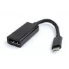 Gembird A-CM-DPF-01 USB-C-naar-DisplayPort-adapter, 15 cm, zwart