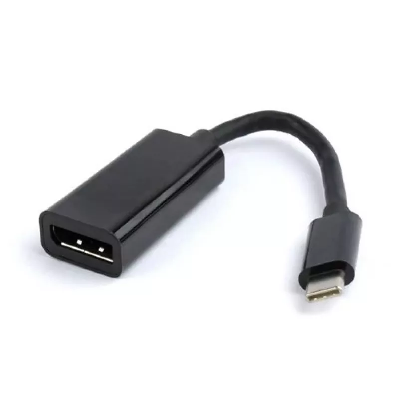 Gembird A-CM-DPF-01 USB-C-naar-DisplayPort-adapter, 15 cm, zwart