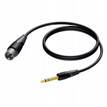 Audiokabel Procab XLR-stekker naar 6,3 mm (1/4 inch) jackstekker, stereo, 3 m