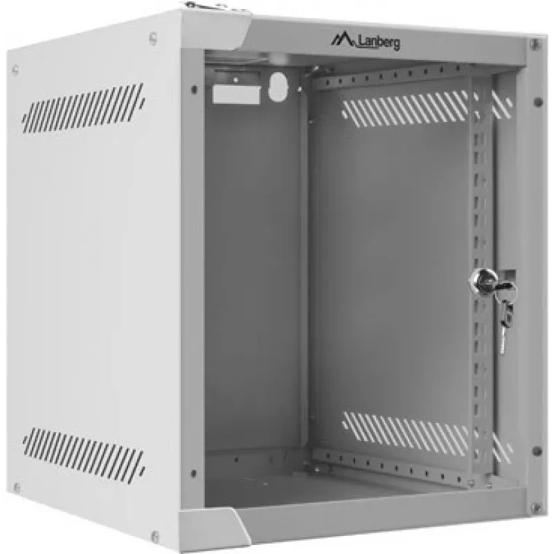 Lanberg WF10-2306-10S 10" wandrack-kast 6U, 336×280×310 mm, glazen deur, 20 kg, grijs (RAL 7035)