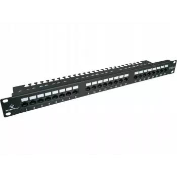 Patchpaneel Alantec PK001 24-poorts UTP Cat.6 1U 19 inch – 24x RJ45, U/UTP (UTP), zwart