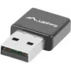 USB-WLAN-adapter LANBERG NC-0300-WI, 2x interne antennes 2 dBi, USB 2.0, tot 2400 Mbit/s, zwart
