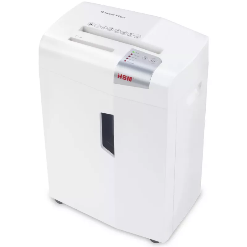 Papiervernietiger HSM 1033121 deelsnede 2 x 15 mm, 23 cm werkbreedte, 26 L opvangbak, wit