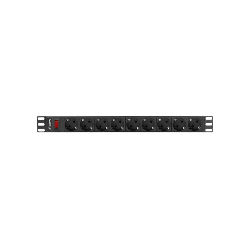 Lanberg PDU-09F-0300-BK 1U rack-PDU, 9x Schuko, 16 A, 3 m, zwart