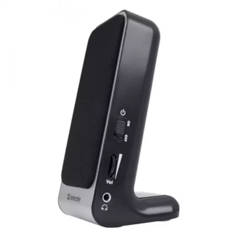 DEFENDER SPK-225 bekabelde 2.0-luidsprekers, 4 W RMS, USB/DC 5 V, 3,5 mm, zwart