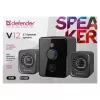 Defender V12 65212 2.1 computerluidsprekers, 11 W, 5 W subwoofer, USB-voeding, led-verlichting, zwart, 115 x 130 x 223 mm