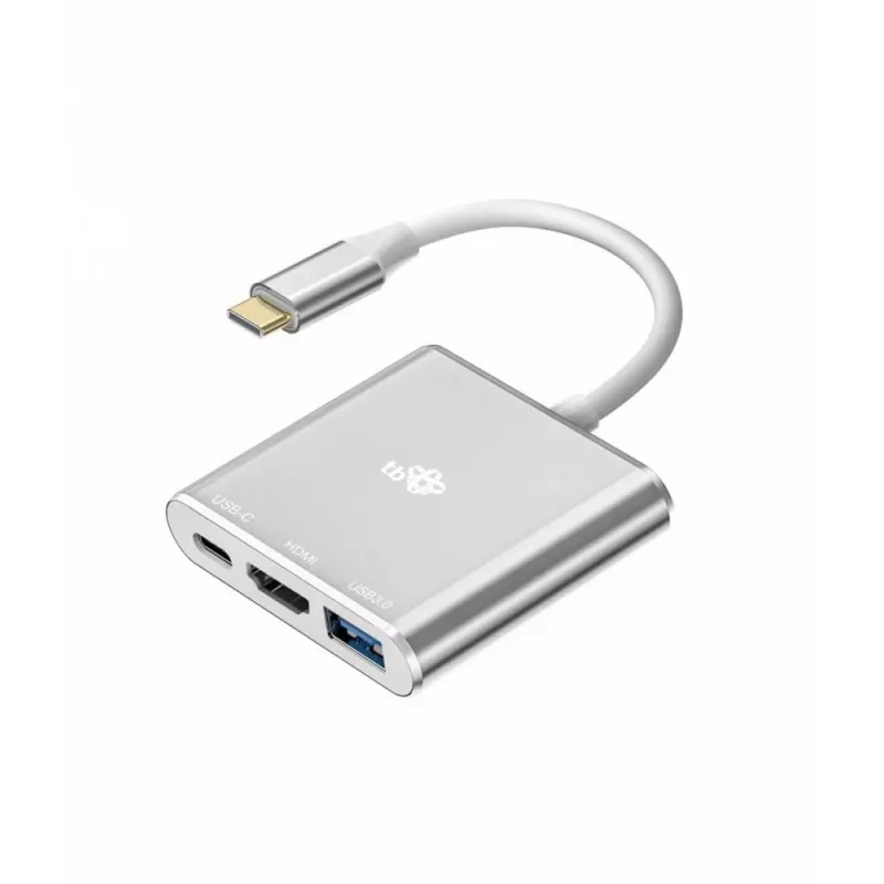 USB-C-adapter-hub TB AKTBXVAU3HMPDAV — 3-in-1: HDMI + USB-A + USB-C PD, zilver