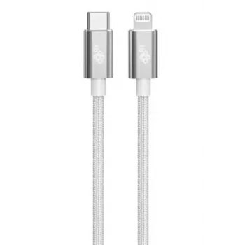 TB kabel USB-C - Lightning gevlochten 1m, zilver