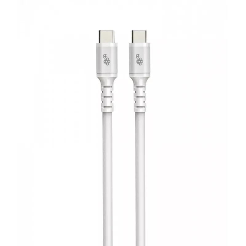 USB C - USB C kabel 1m. silicone wit
