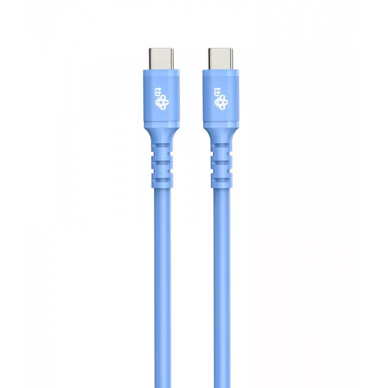 USB C - USB C kabel 1m. silicone blauw