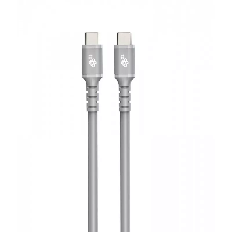USB C - USB C kabel 1 m. silicone grijs