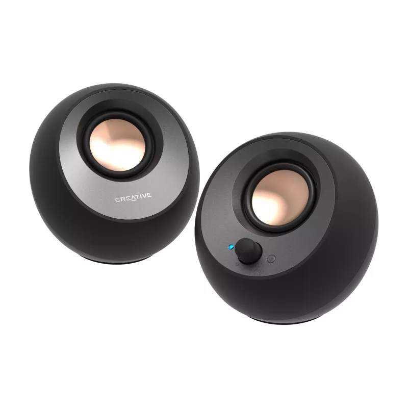 CREATIVE Pebble V3 minimalistische 2.0 USB-C desktop-luidsprekers met USB-audio, Clear Dialog Enhancement, Bluetooth 5.0, 8W RMS met 16W piekvermogen