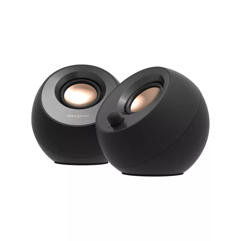 CREATIVE Pebble V3 minimalistische 2.0 USB-C desktop-luidsprekers met USB-audio, Clear Dialog Enhancement, Bluetooth 5.0, 8W RMS met 16W piekvermogen