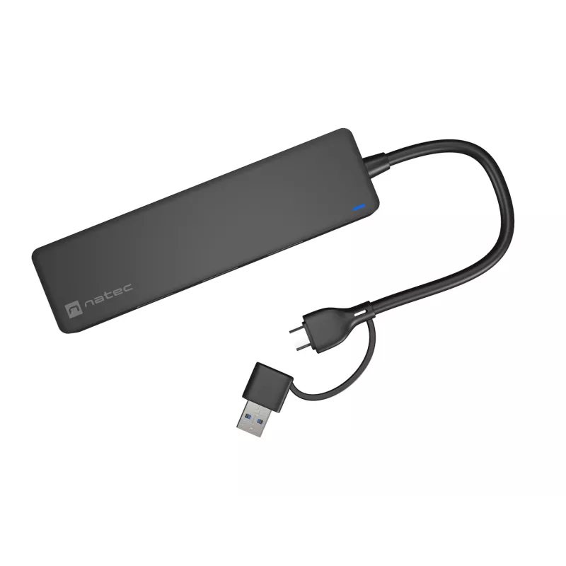USB-hub NATEC Mayfly USB 3.2 Gen 1 Type-A Type-C 5000 Mbit/s zwart