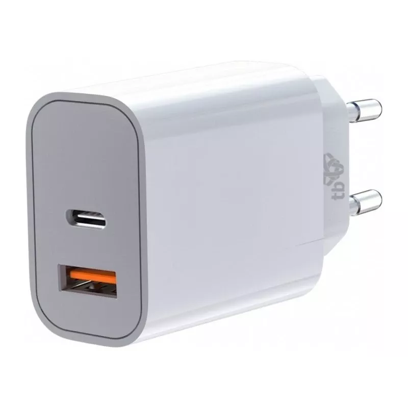 Universele oplader 2x3A USB C + USB A Power Delivery wit