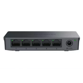 Grandstream GWN7700 Layer 2 unmanaged switch 5x Gigabit-poorten 10Gbps switchingcapaciteit 802.1p QoS zwart desktop/wandmontage 5VDC