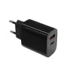 Wandlader 2x3A USB-C + USB-A Power Delivery zwart