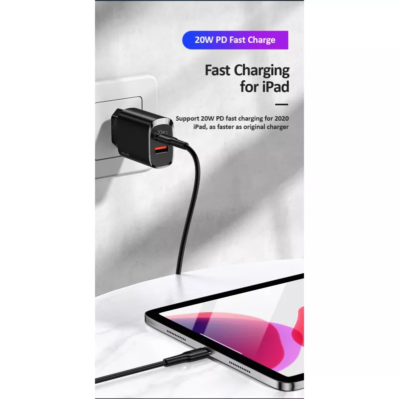 Oplader usams T35 20W PD3 USB-C naar USB snellaadadapter