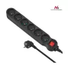 Verlengsnoer Maclean MCE188 5m 6 stopcontacten binnen zwart