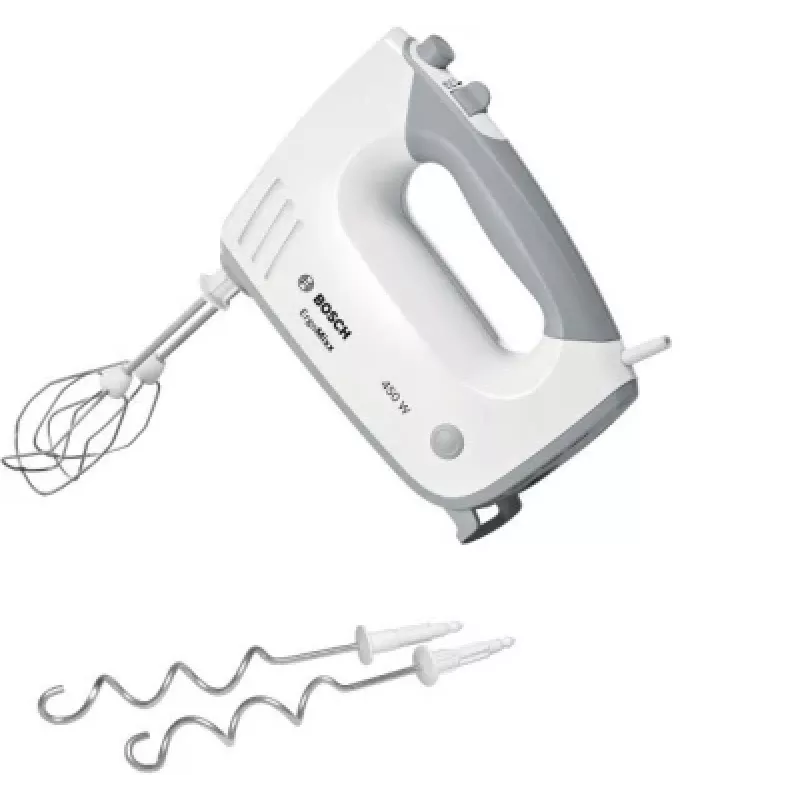 Handmixer Bosch MFQ36400 — 450 W, 5 snelheden, turbo, 1,3 m kabel, grijs/wit
