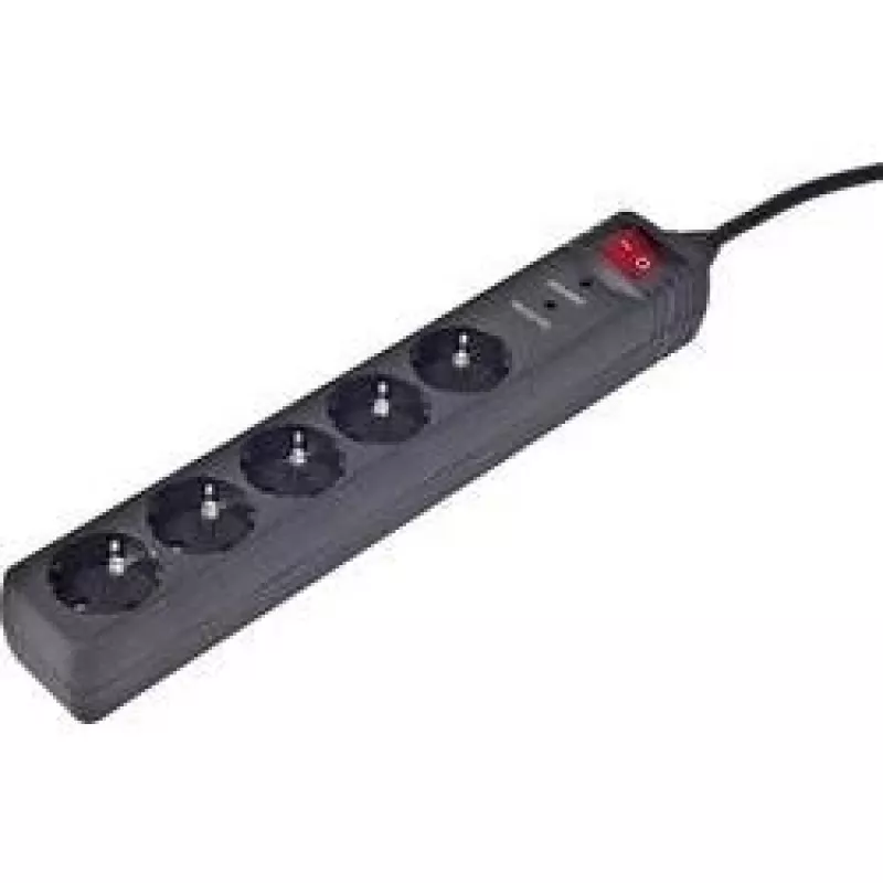 Overspanningsbeveiliging Gembird SPG5-C-10 zwart 5 AC-stopcontacten 250V 3m