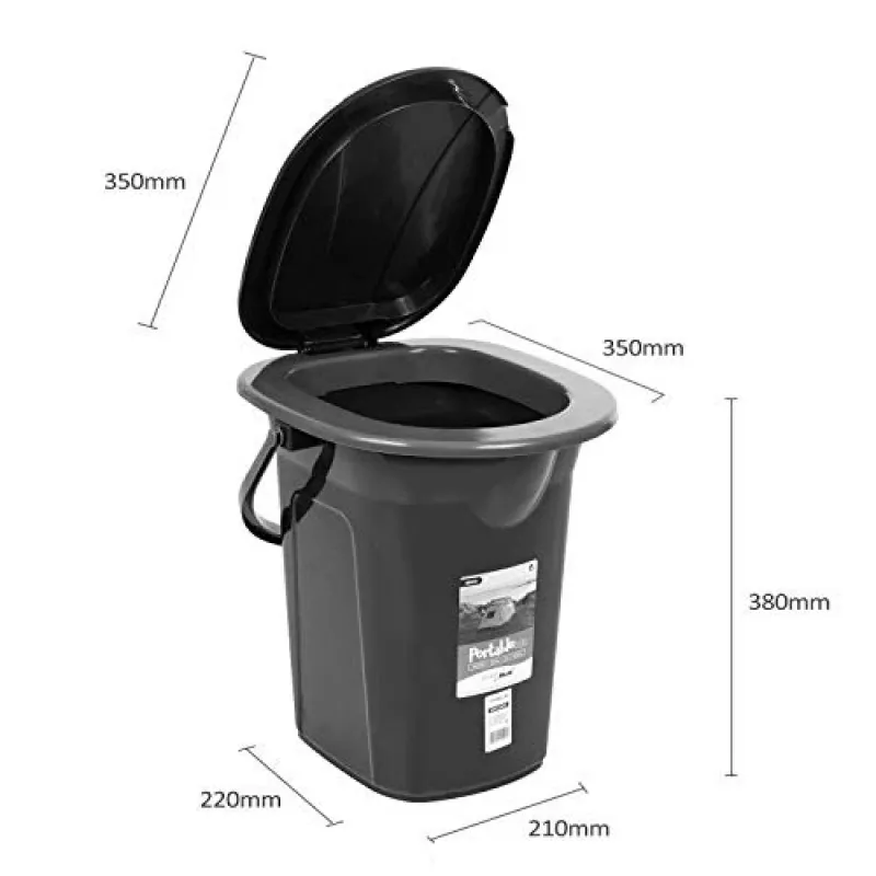 GreenBlue GB320BB draagbare campingtoiletemmer, 19 l, zwart/marineblauw